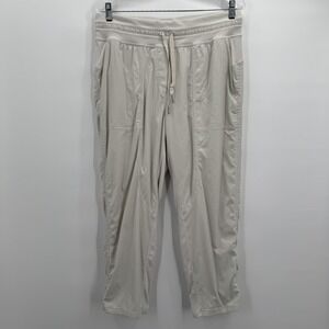 Lululemon Pants Womens Medium Beige Crop Jogger‎ Athletic Yoga Drawstring